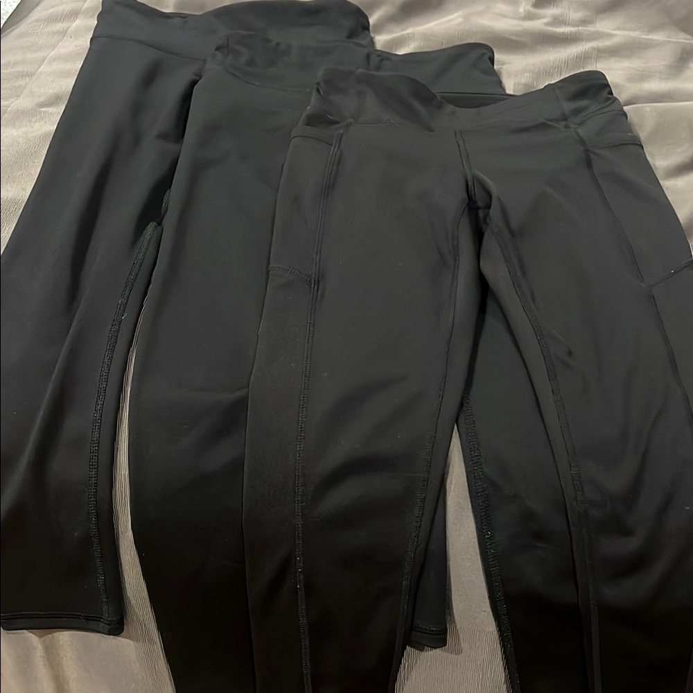 3 Pairs Black Athletic Leggings